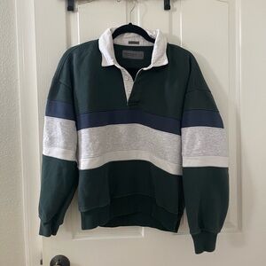 Abercrombie Collared Sweatshirt - Green/Multi, Size XS
